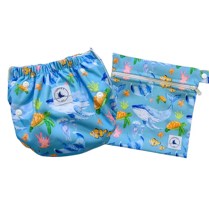Reuseable Swim Nappy and Wet Bag Combo