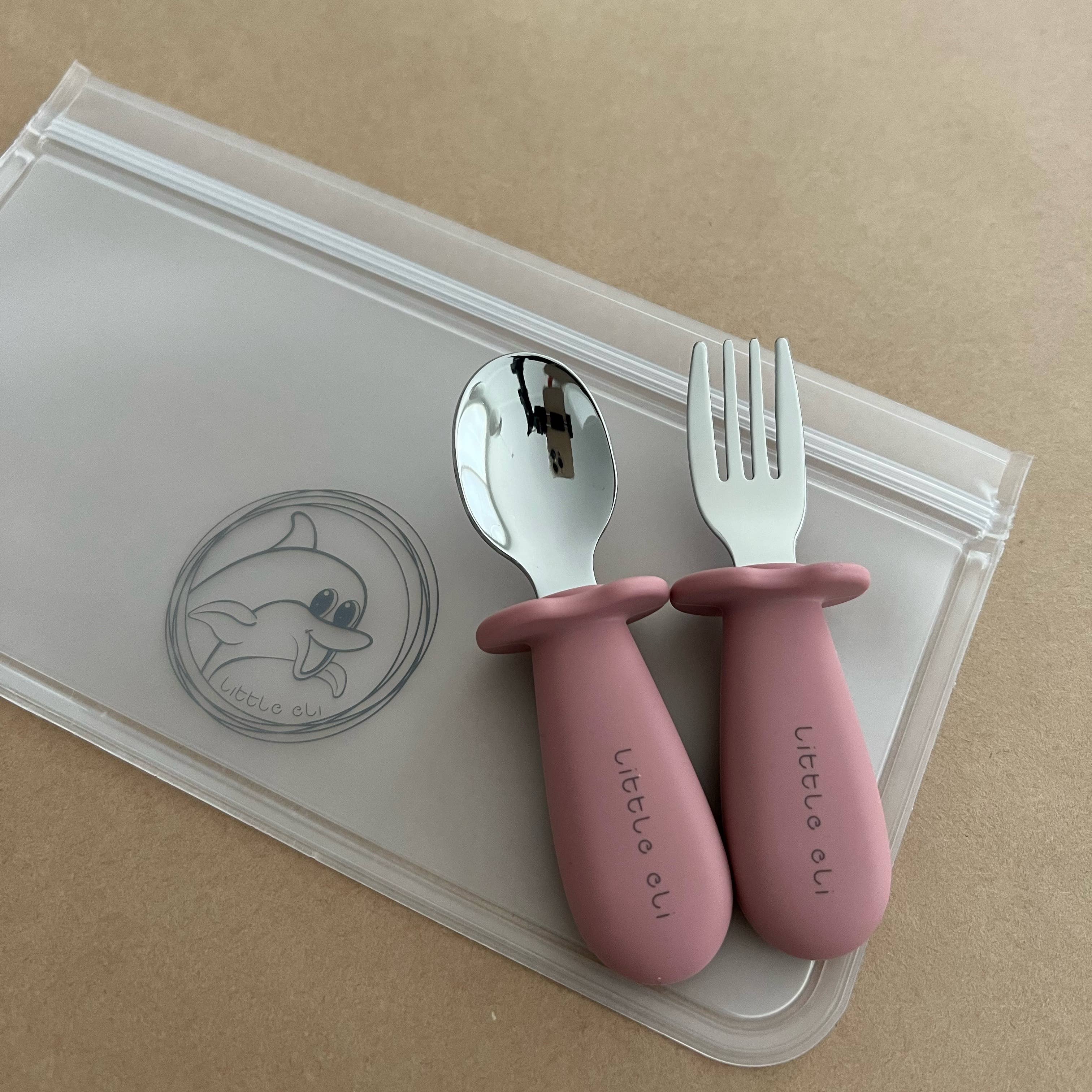 Silicone and Stainless Steel Cutlery Set - Toddler